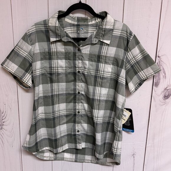 KÜHL Kamp Shirt Women’s XL Sage Plaid Short Sleeve NWT - Picture 1 of 10